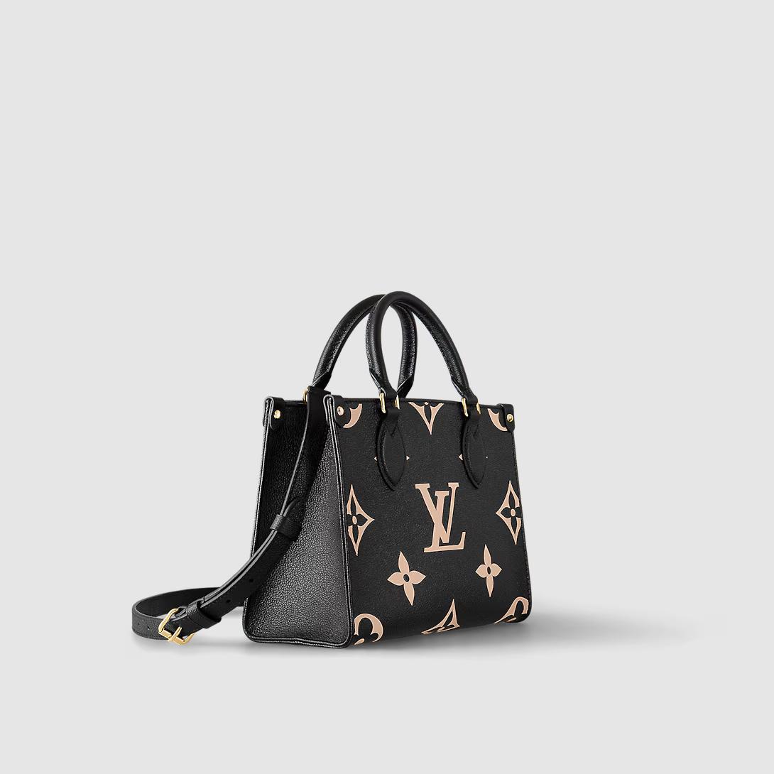 Túi Louis Vuitton Onthego Pm Da Bicolor Monogram Empreinte Nữ Đen Be